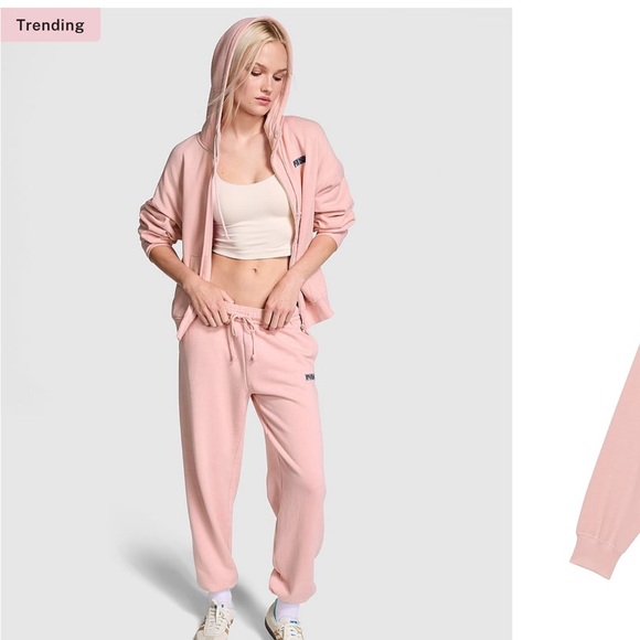 PINK Victoria’s Secret Ivy Fleece Campus Full-Zip Hoodie - Picture 4 of 10